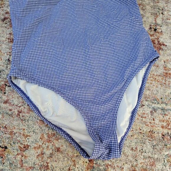 J.Crew Ruffle Halter Gingham Onepiece Swimsuit 10 - Picture 7 of 10